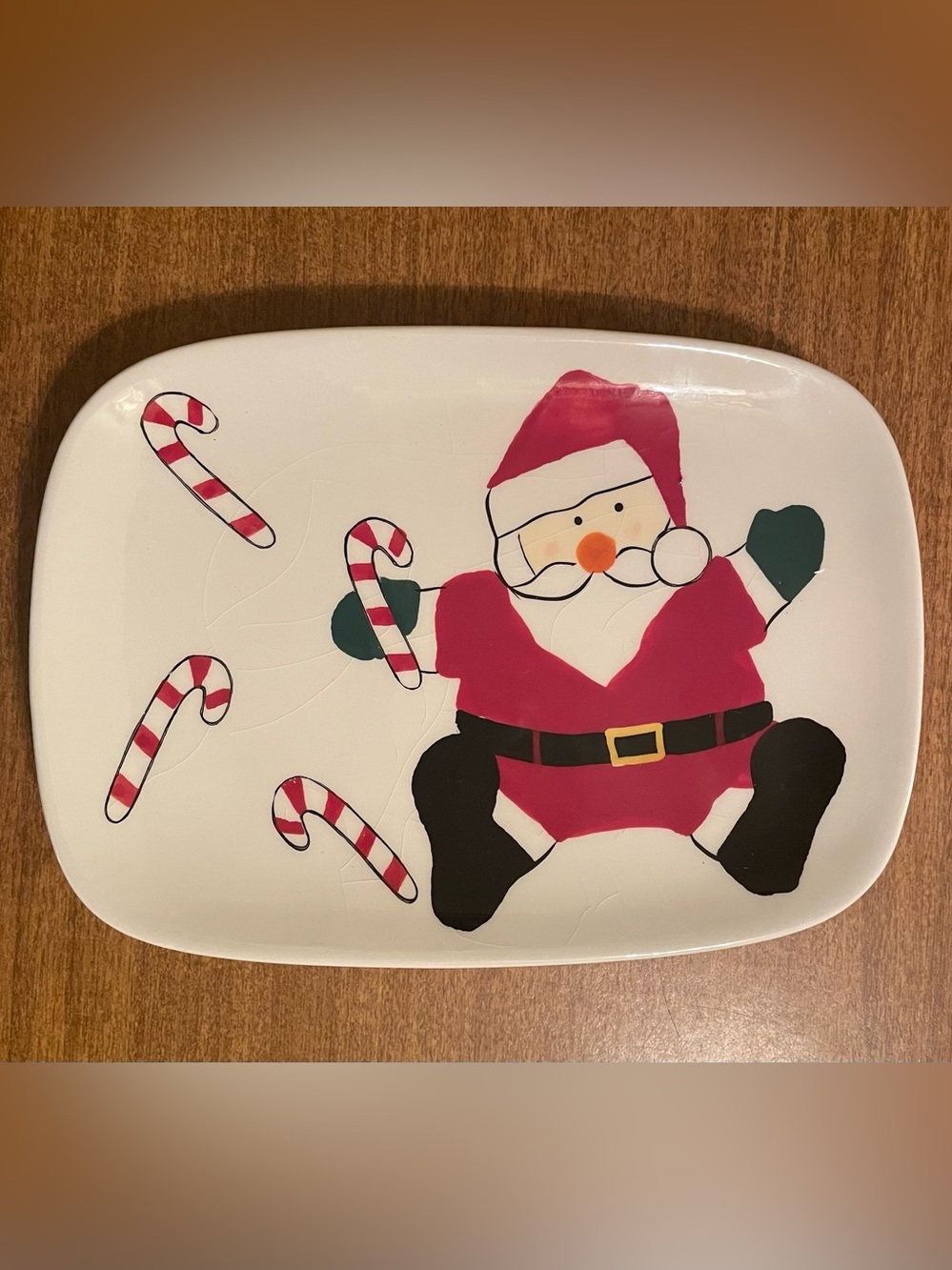 Vintage Hand Painted Santa Candy Dish 7.2x5”